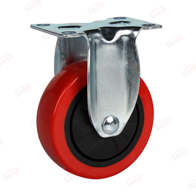  Среднемощные подшипники signle Red PU Swivel горячее рицинусное колесо для продажи